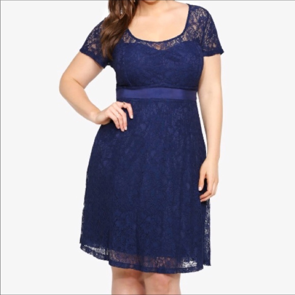 Torrid Blue lace Dress no belt or ribbon included